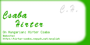 csaba hirter business card